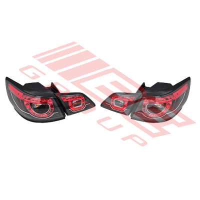 2818198-90PG - REAR LAMP 4PC SET - L&R - LED - BLACK TO SUIT - HOLDEN COMMODORE VF 2013- SS