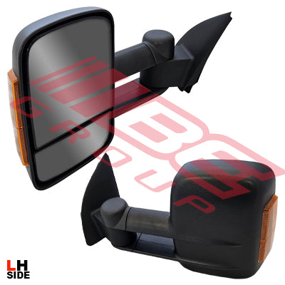 DOOR MIRROR - L/H - EXTRA WIDE TOWING TYPE - ELECTRIC - W/LAMP - TO SUIT - TOYOTA HILUX 2015-