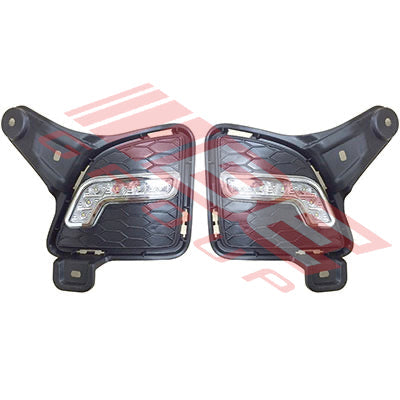 8194194-73PG - FOG LAMP COVER SET - L&R - WITH DAYTIME RUNNING LAMP LED TO SUIT - TOYOTA HIACE 2010- F/LIFT