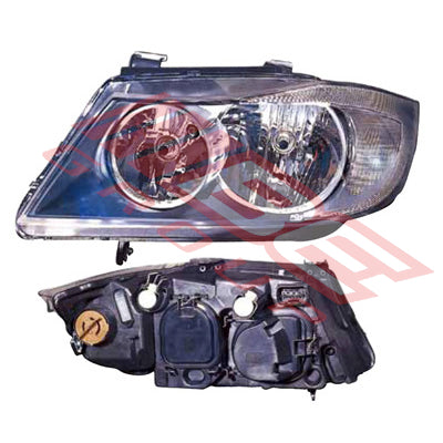 0062094-1CF - HEADLAMP - L/H - ELECTRIC - BLACK - CERTIFIED - TO SUIT - BMW 3'S E90 2005-  4DR
