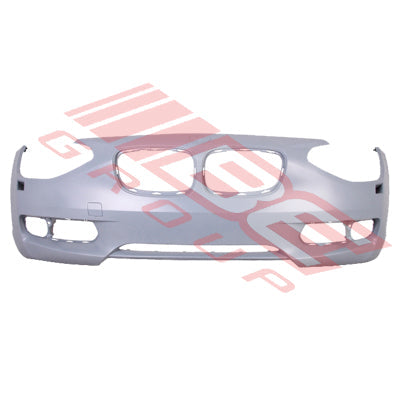 0067190-01CF - FRONT BUMPER - PRIMED GREY - W/OUT SENSOR, W/WASHER HOLES - CERTIFIED - TO SUIT - BMW 1'S F20 5DR/ F21 3DR 2011-