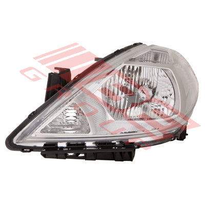 1601894-01CF - HEADLAMP - L/H - CHROME - MANUAL - CERTIFIED - TO SUIT - NISSAN TIIDA - C11 - 5DR H/B - 2005- EARLY