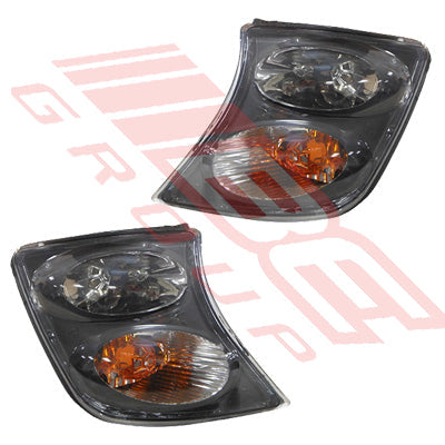 1647097-90PG - CORNER LAMP SET - L&R - CRYSTAL - BLACK - TO SUIT - NISSAN PATROL Y61 1998-