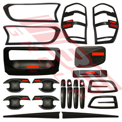 EXTERIOR COVER KIT - BLACK - TO SUIT - FORD RANGER PX2 PX3 2015-  F/LIFT