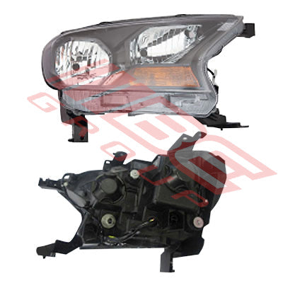 2588294-12 - HEADLAMP - R/H - XL MODEL - ELECTRIC - BLACK - TO SUIT - FORD RANGER PX2 2016-