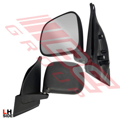 DOOR MIRROR - L/H - CORNER MOUNT - MANUAL - BLACK - MAZDA BONGO - SK82V - 2000-