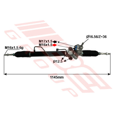 3707533-01 - STEERING RACK - RHD - 4WD - TO SUIT - MITSUBISHI TRITON L200 2005-