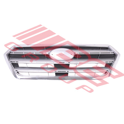GRILLE - PAINTED SILVER GREY - W/CHROME MOULDING - CERTIFIED - TO SUIT - SUBARU LEGACY BN SEDAN - 2015-2019