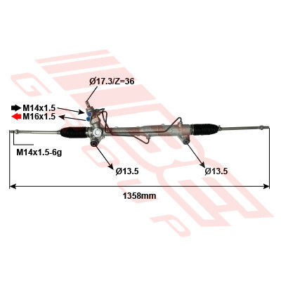 6816133-01 - STEERING RACK - RHD - TO SUIT - SUZUKI GRAND VITARA/ESCUDO 2006-