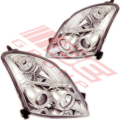 6822094-90PG - HEADLAMP - SET - L&R - CHROME - PROJECTOR TO SUIT - SUZUKI SWIFT 2005-