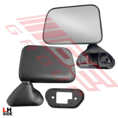 DOOR MIRROR - L/H - BLACK - DOOR MOUNT - TO SUIT - TOYOTA HILUX 2WD/4WD 1989-