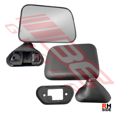 DOOR MIRROR - R/H - BLACK - DOOR MOUNT - TO SUIT - TOYOTA HILUX 2WD/4WD 1989-