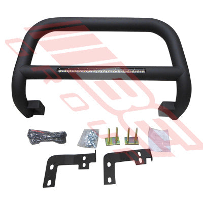 8128190-76 - FRONT NUDGE BAR - WITH SINGLE LED BAR - BLACK - TO SUIT - TOYOTA HILUX 2005-15