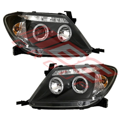8128194-06PG - HEADLAMP - SET - L&R - BLACK TO SUIT - TOYOTA HILUX 2005-