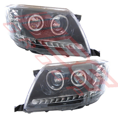 8128194-29PG - HEADLAMP SET - L&R - LED - BLACK - TO SUIT - TOYOTA HILUX 2011-