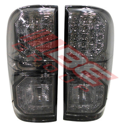8128198-26PG - REAR LAMP SET - L&R - BLACK - LED - SMOKEY LENS TO SUIT - TOYOTA HILUX 2005-