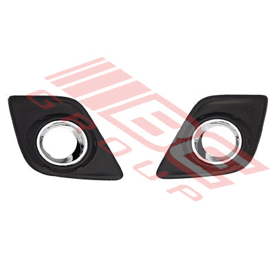 8128294-82PG - FOG LAMP COVER SET - L&R - W/HOLE BLACK W/CHROME RING TO SUIT - TOYOTA HILUX 2015-