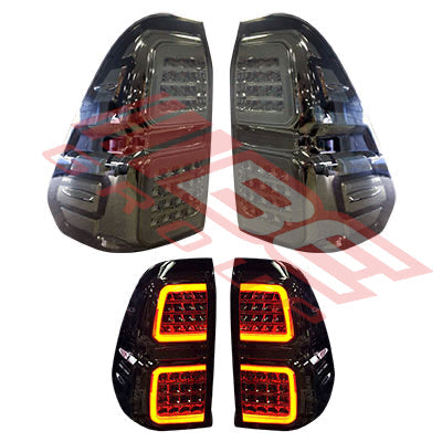 8128298-93PG - REAR LAMP SET - L&R - SMOKEY LED TO SUIT - TOYOTA HILUX 2015-