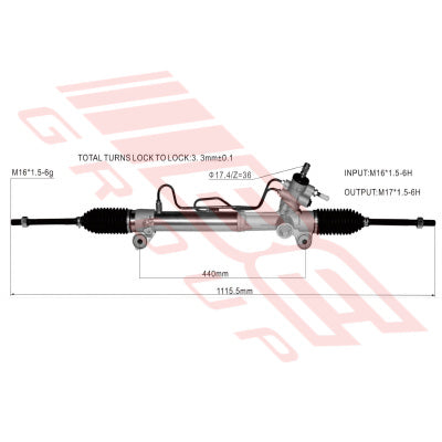 STEERING RACK - RHD - TOYOTA COROLLA/FIELDER - NZE141 S/W - 2007-