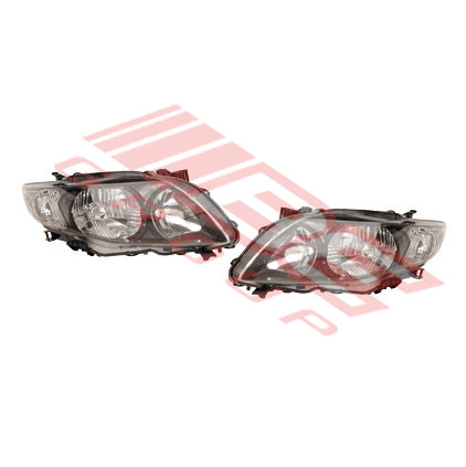 8179294-90PG - HEADLAMP SET - L&R - BLACK TO SUIT - TOYOTA COROLLA 2007-  ALTIS SEDAN