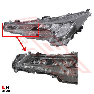 8179694-01 - HEADLAMP - L/H - W/LED INDICATOR & DRL - TO SUIT - TOYOTA COROLLA 2018- HATCH