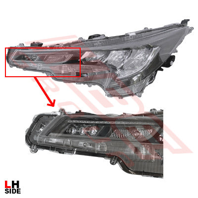 8179694-01 - HEADLAMP - L/H - W/LED INDICATOR & DRL - TO SUIT - TOYOTA COROLLA 2018- HATCH
