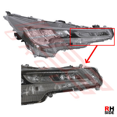 8179694-02 - HEADLAMP - R/H - W/LED INDICATOR & DRL - TO SUIT - TOYOTA COROLLA 2018- HATCH