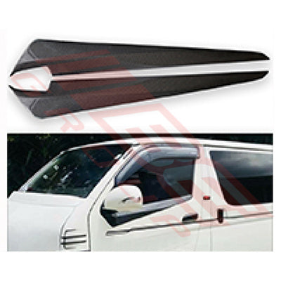 - FR WINDOW TRIM - KNIFE BLADE SET - L&R - 2 PCS - CARBON - TO SUIT - TOYOTA HIACE 2004-