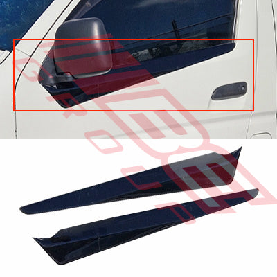 SIDE WINDOW TRIM SET - L&R - 2 PCS - BLACK - ABS - TO SUIT - TOYOTA HIACE 2004-