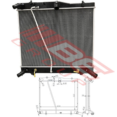 8194120-6 - RADIATOR - ALUMINIUM - 2.5L - DIESEL AUTOMATIC - 4 PIPE TYPE - TO SUIT - TOYOTA HIACE 2004-