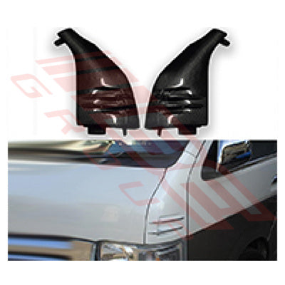 8194124-51PG - FRONT CORNER PANEL SET - L&R - BLACK - FIBER GLASS - TO SUIT - TOYOTA HIACE 2004-