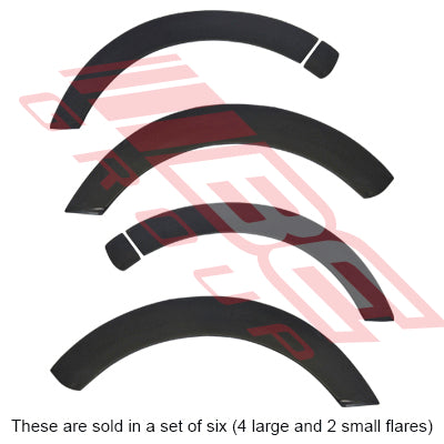 FENDER FLARE TRIM KIT - 6 PCS - FIBER GLASS  - TO SUIT - TOYOTA HIACE 2004-