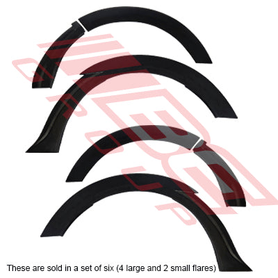 FENDER FLARE TRIM KIT - 6 PCS - FIBER GLASS  - TO SUIT - TOYOTA HIACE 2004-