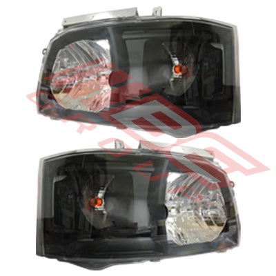 8194194-94PG - HEADLAMP SET - L&R - BLACK TO SUIT - TOYOTA HIACE 2004-