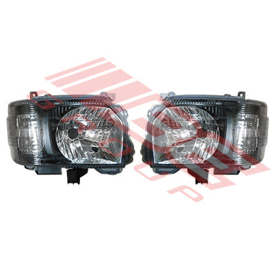 8194194-95PG - HEADLAMP SET - L&R - BLACK TO SUIT - TOYOTA HIACE 2014- F/LIFT LATE