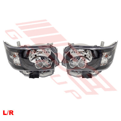 HEADLAMP SET - L&R - BLACK - LED - TOYOTA HIACE 2014- F/LIFT LATE