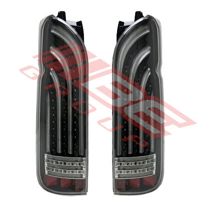8194198-61PG - REAR LAMP - SET - L&R - BLACK - LED TO SUIT - TOYOTA HIACE 2004-