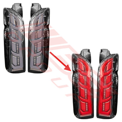 8194198-69PG - REAR LAMP - SET - L&R - LED - SMOKED CHILI TYPE - TO SUIT - TOYOTA HIACE 2004-