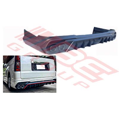 REAR BUMPER LIP SPOILER - ABS - SHORT WHEEL BASE - TO SUIT - TOYOTA HIACE 2019-