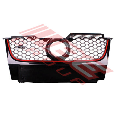 9524099-01CF - GRILLE - PAINTED BLACK - W/RED MLDG - W/PLATE HOLDER - CERTIFIED - TO SUIT - VW GOLF MK5 1K 2003- 2009 GTI