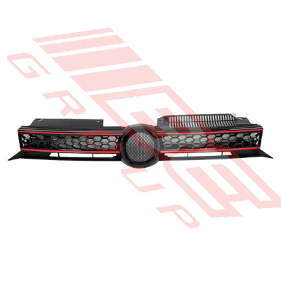 9525099-01 - GRILLE - RED/ BLACK - TO SUIT - VW GOLF MK6 5K 2008-  GTI