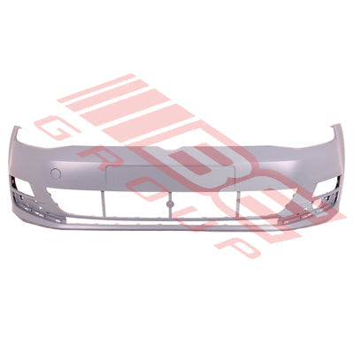9525190-03CF - FRONT BUMPER - PRIMED GREY - W/OUT SENSOR & WASHER HOLES - CERTIFIED - TO SUIT - VW GOLF MK7 5G 2012- 2020