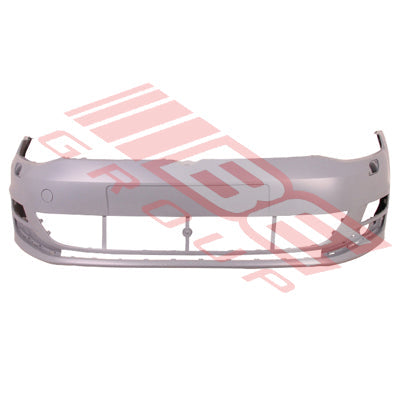 9525190-04CF - FRONT BUMPER - PRIMED GREY - W/OUT SENSOR H. - W/WASHER HOLES - CERTIFIED - TO SUIT - VW GOLF MK7 5G 2012- 2020
