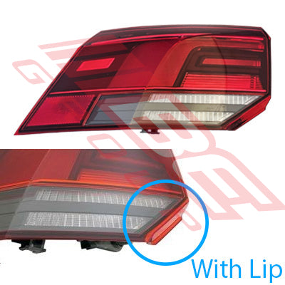 REAR LAMP - L/H - LED TYPE (WITH LIP) - TO SUIT - VW GOLF MK8 2020-