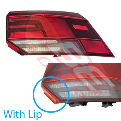 REAR LAMP - R/H - LED TYPE (WITH LIP) - TO SUIT - VW GOLF MK8 2020-