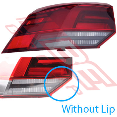 REAR LAMP - L/H - LED TYPE (WITHOUT LIP) - TO SUIT - VW GOLF MK8 2020-