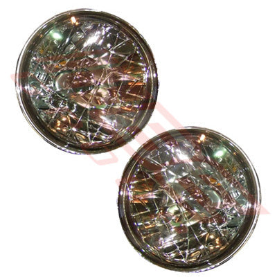 SL-3314SM - HEADLAMP SET - 2PCS - SEMI SEALED - SMOKEY - TO SUIT - H4 P43T 7INCH 12V 5W 3PIN - ROUND