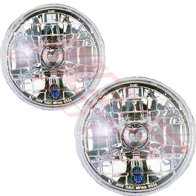 SL-3314 - HEADLAMP SET - 2PCS - SEMI SEALED - CLEAR - TO SUIT - H4 P43T 7INCH 12V 5W 3PIN - ROUND