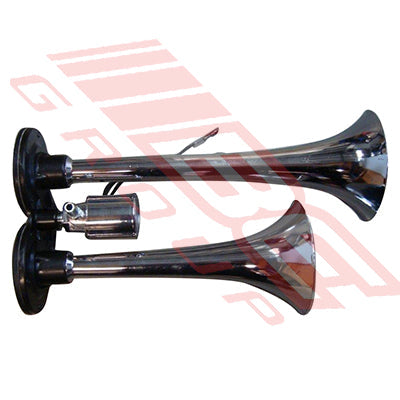 AH-001 - AIR HORN - LENGTH 12" - FLARE 3.75" - MULTI VOLTAGE - TO SUIT - UNIVERSAL