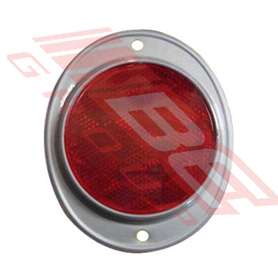 REFLECT05 - REFLECTOR - ROUND - 2 SCREW HOLES - TO SUIT - UNIVERSAL - ALL MAKES/MODELS